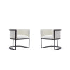 Bali White and Black Faux Leather Dining Chair (Set of 2)