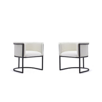 Bali White and Black Faux Leather Dining Chair (Set of 2)