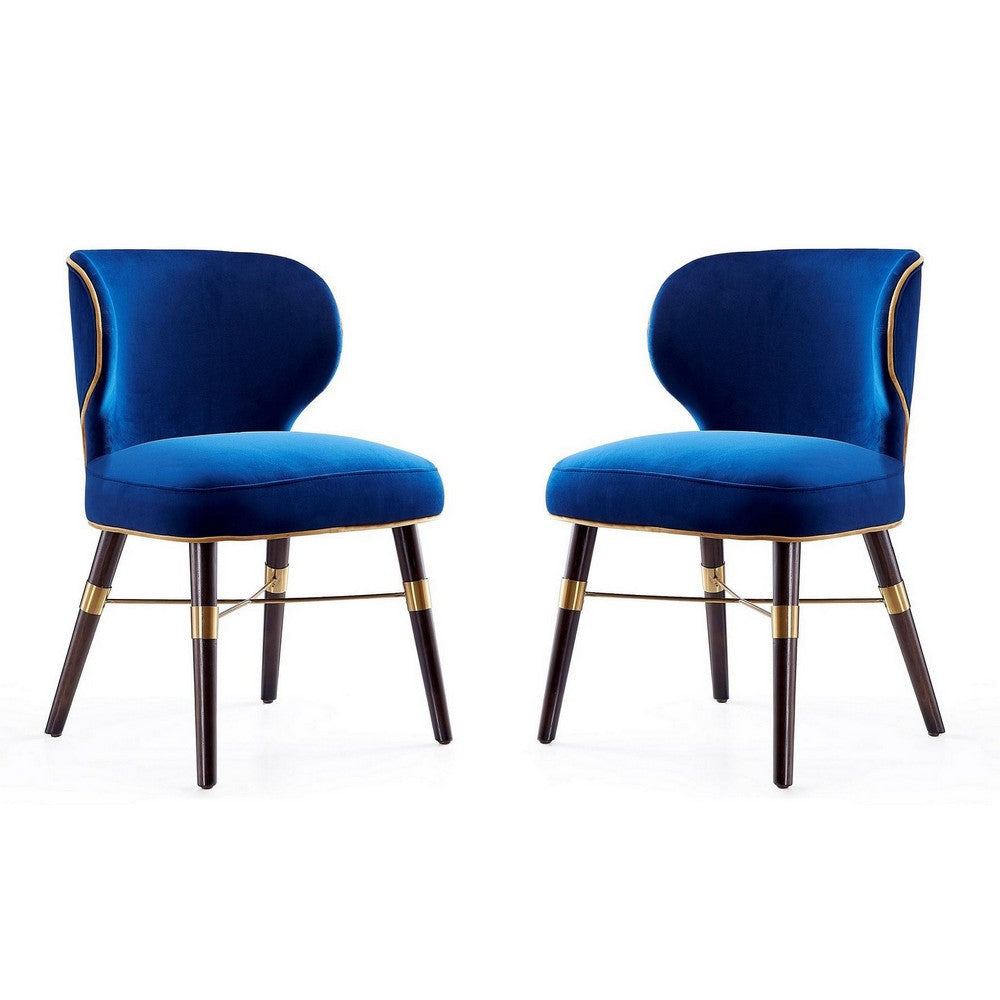 Strine Royal Blue Velvet Dining Chair (Set of 2)