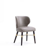 Modern Strine Dining Chair Upholstered in Velvet and Leatherette with Solid Wood Legs in Dark Taupe - Set of 2 MHC-2-DC045-DT