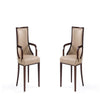 Grand Faux Leather Dining Armchair in Tan with Beech Wood Frame (Set of 2)