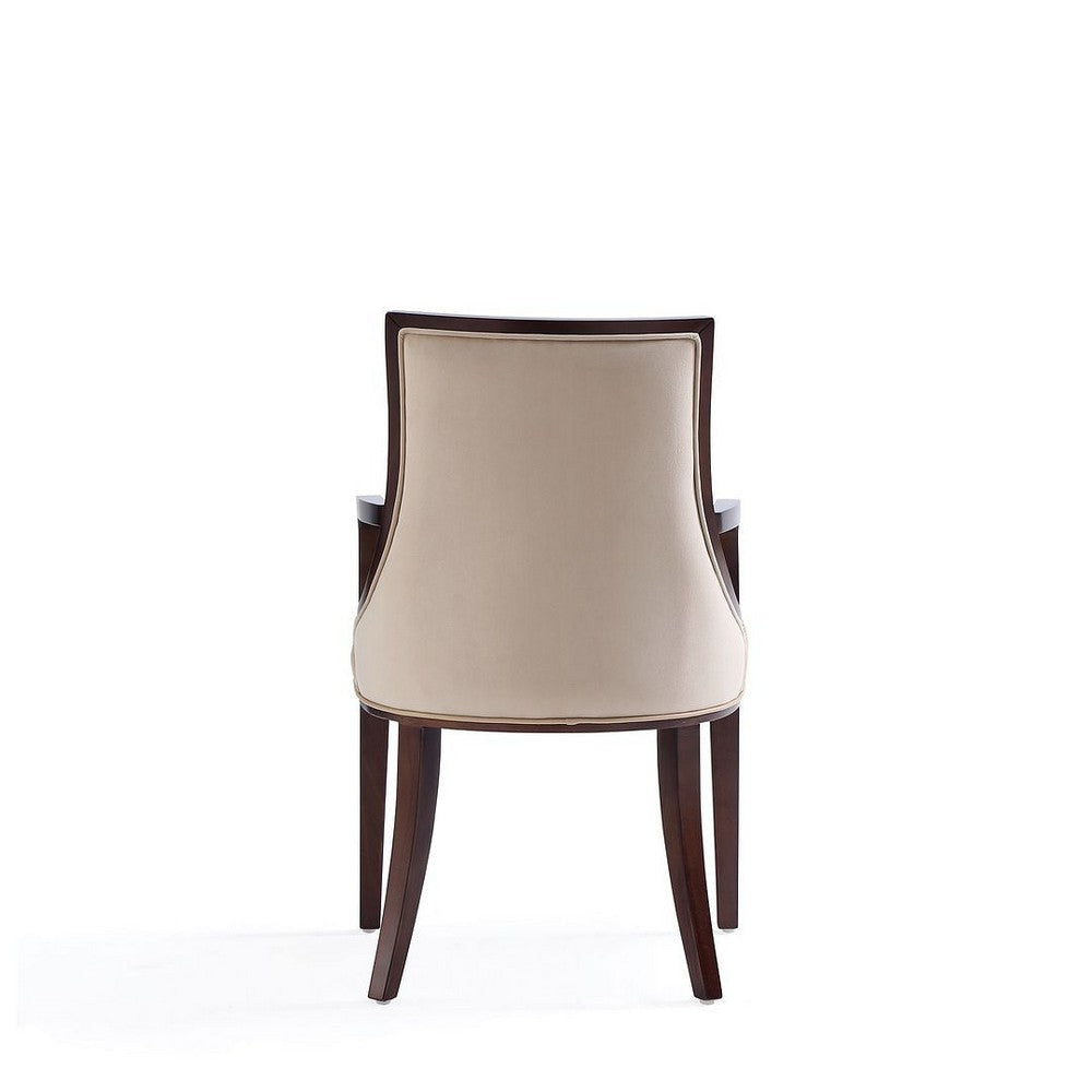 Grand Faux Leather Dining Armchair in Tan with Beech Wood Frame (Set of 2) MHC-2-DC048AR-TN