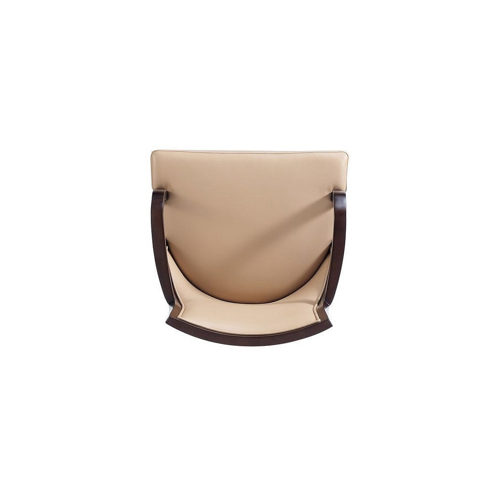 Grand Faux Leather Dining Armchair in Tan with Beech Wood Frame (Set of 2) MHC-2-DC048AR-TN