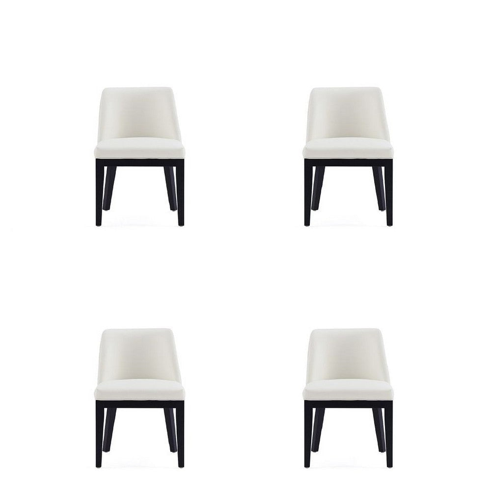 Gansevoort Modern Faux Leather Dining Chair in Cream (Set of 4)