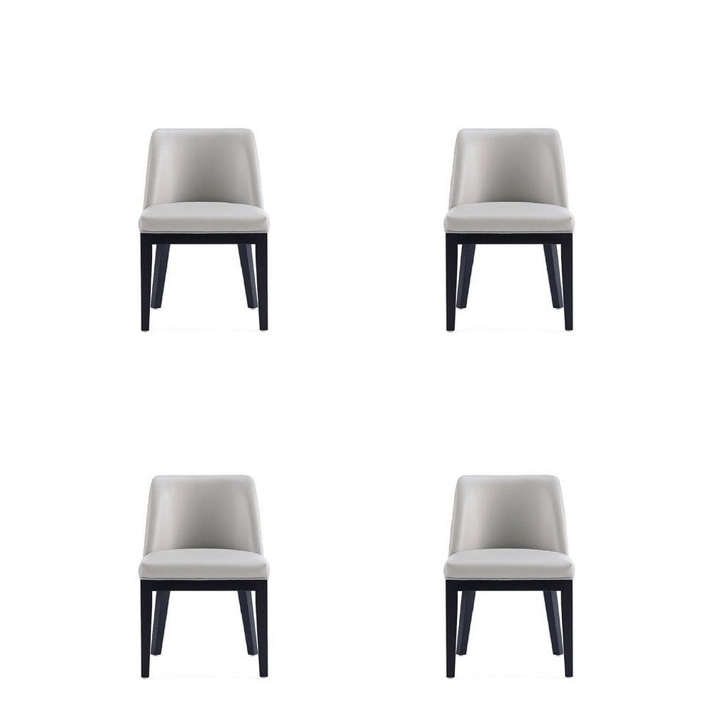 Gansevoort Modern Faux Leather Dining Chair in Light Grey (Set of 4)