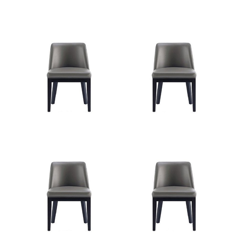 Gansevoort Modern Faux Leather Dining Chair in Pebble Grey (Set of 4)