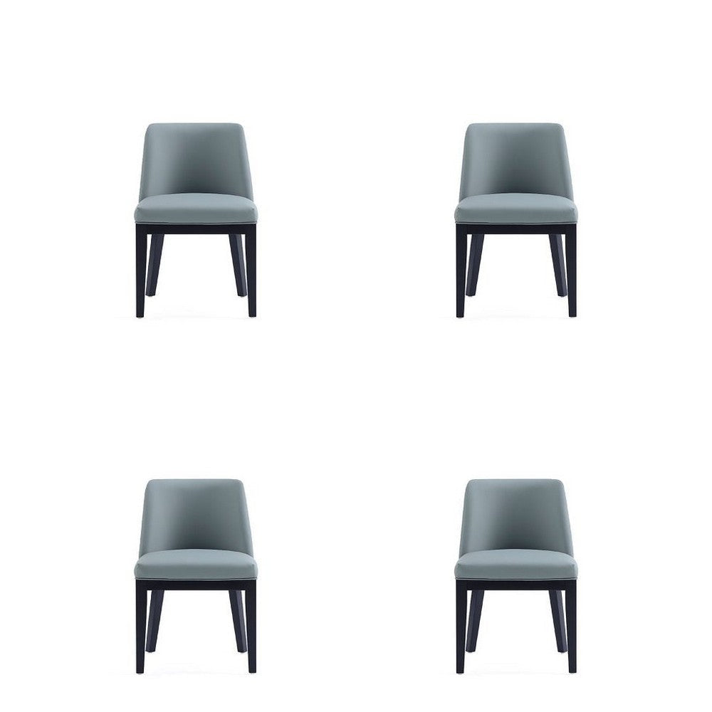Gansevoort Modern Faux Leather Dining Chair in Pewter (Set of 4)
