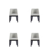 Gansevoort Modern Faux Leather Dining Chair in Stone Grey (Set of 4)