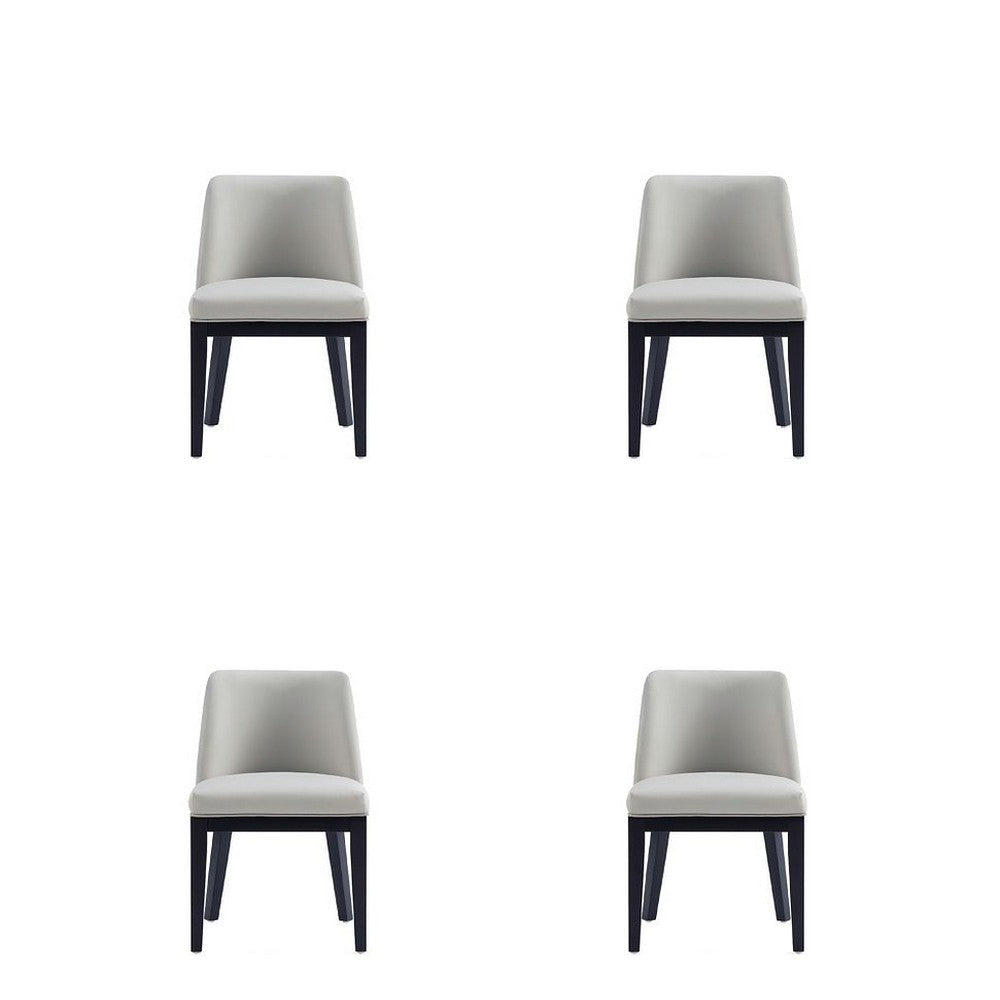 Gansevoort Modern Faux Leather Dining Chair in Stone Grey (Set of 4)