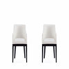 Gansevoort Modern Faux Leather Dining Armchair in Cream (Set of 2)