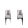Gansevoort Modern Faux Leather Dining Armchair in Light Grey (Set of 2)