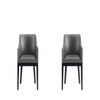 Gansevoort Modern Faux Leather Dining Armchair in Pebble Grey (Set of 2)