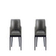 Gansevoort Modern Faux Leather Dining Armchair in Pebble Grey (Set of 2)