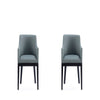 Gansevoort Modern Faux Leather Dining Armchair in Pewter (Set of 2)