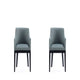 Gansevoort Modern Faux Leather Dining Armchair in Pewter (Set of 2)
