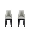 Gansevoort Modern Faux Leather Dining Armchair in Stone Grey (Set of 2)