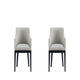 Gansevoort Modern Faux Leather Dining Armchair in Stone Grey (Set of 2)