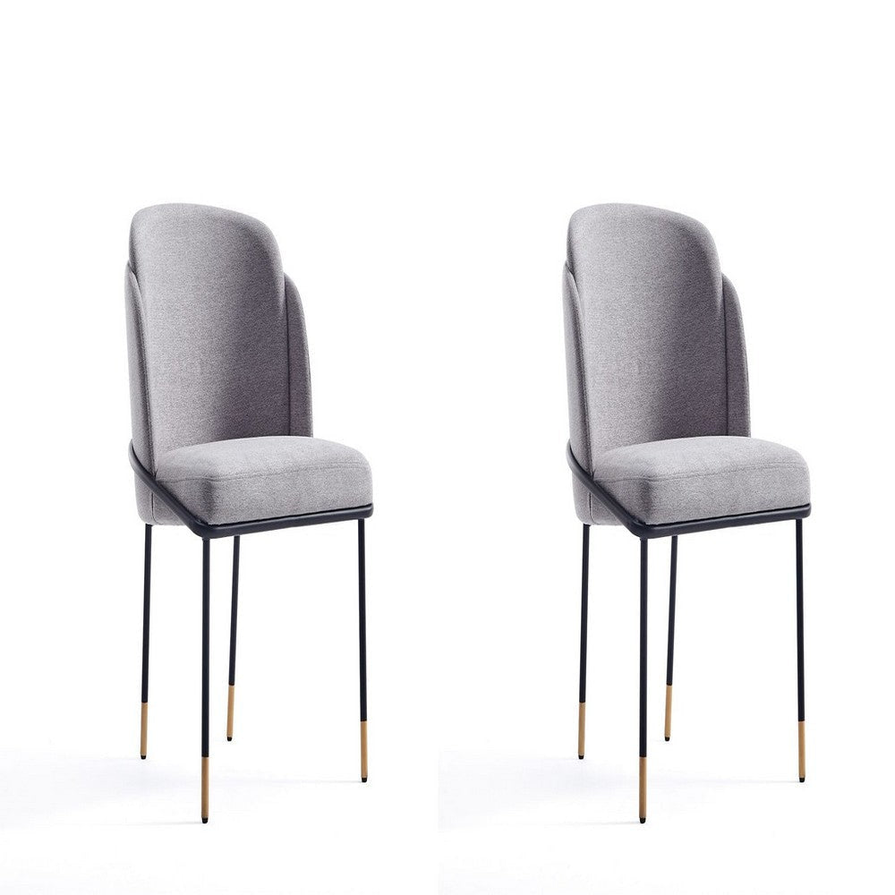Flor Fabric Dining Chair - Set of 2 in Grey