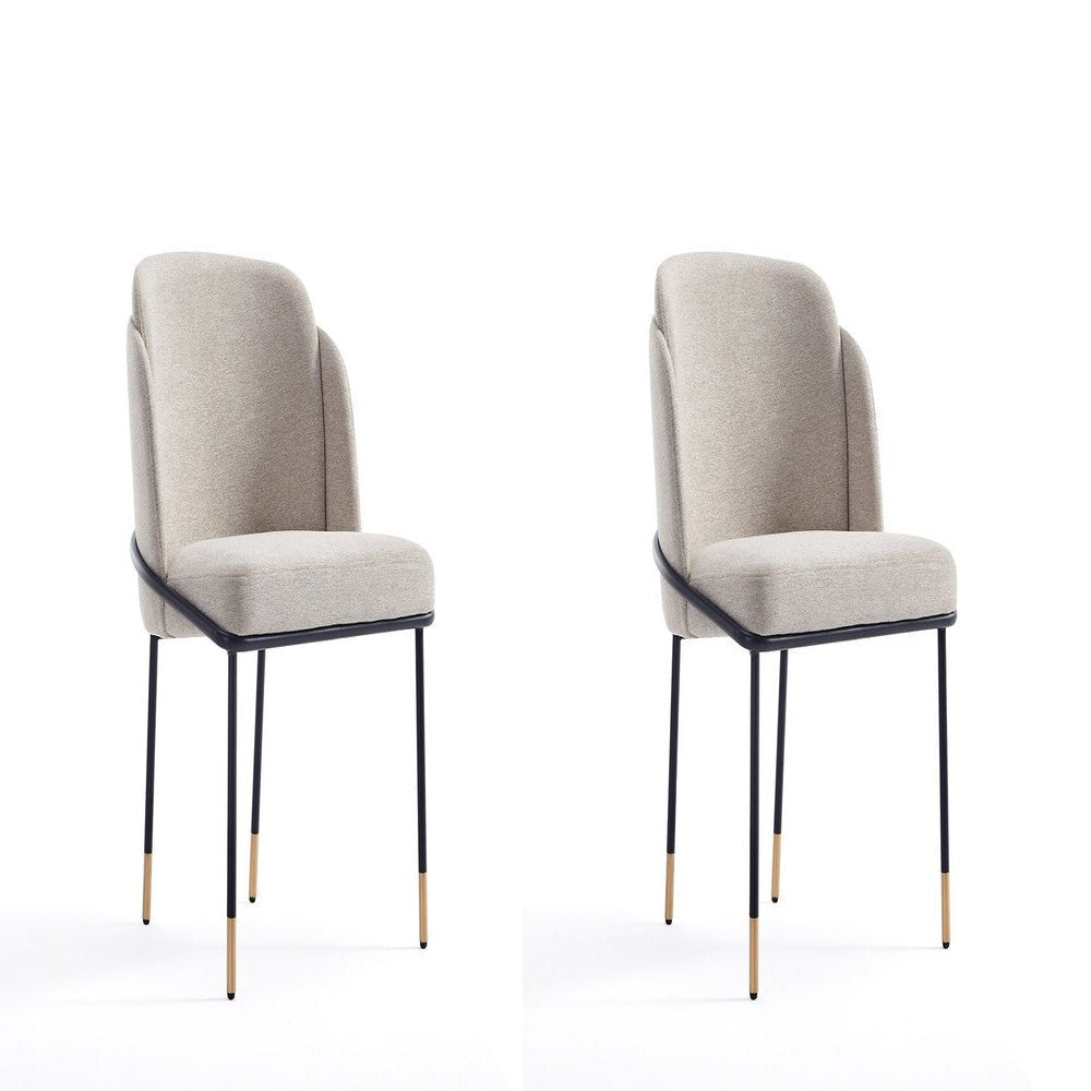 Flor Fabric Dining Chair - Set of 2 in Wheat