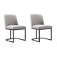 Serena Faux Leather Dining Chair in Light Grey (Set of 2)