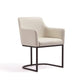 Modern Serena Dining Armchair Upholstered in Leatherette with Steel Legs in Cream - Set of 2 MHC-2-DC056AR-CR