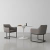 Modern Serena Dining Armchair Upholstered in Leatherette with Steel Legs in Grey - Set of 2