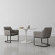 Modern Serena Dining Armchair Upholstered in Leatherette with Steel Legs in Grey - Set of 2