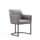Modern Serena Dining Armchair Upholstered in Leatherette with Steel Legs in Grey - Set of 2 MHC-2-DC056AR-GY
