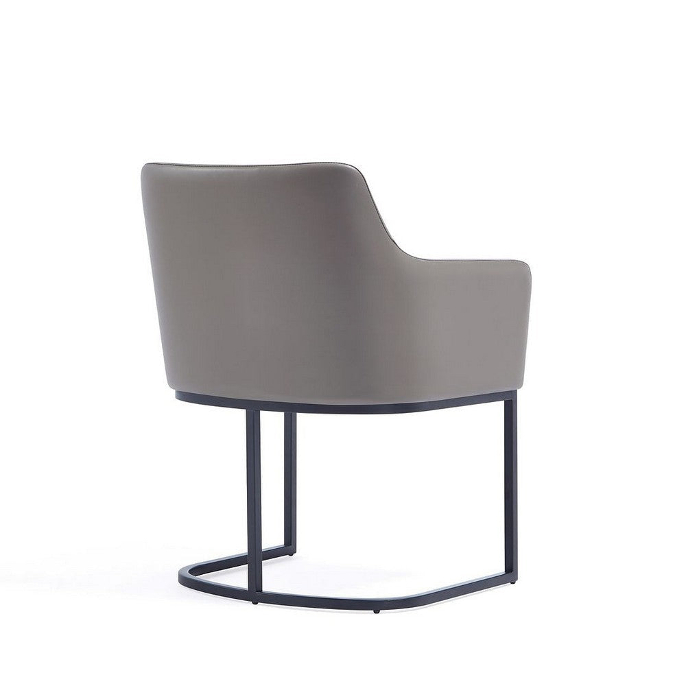 Modern Serena Dining Armchair Upholstered in Leatherette with Steel Legs in Grey - Set of 2 MHC-2-DC056AR-GY
