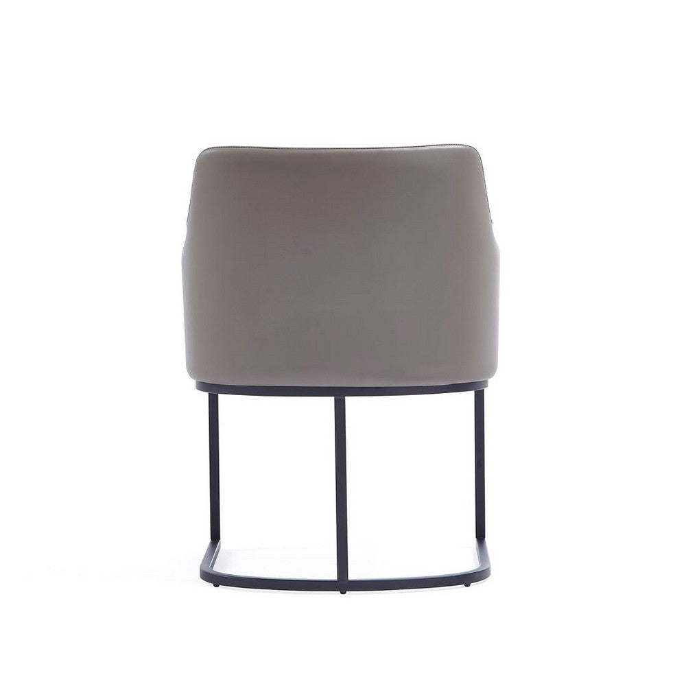 Modern Serena Dining Armchair Upholstered in Leatherette with Steel Legs in Grey - Set of 2 MHC-2-DC056AR-GY