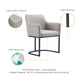 Modern Serena Dining Armchair Upholstered in Leatherette with Steel Legs in Light Grey - Set of 2 MHC-2-DC056AR-LG