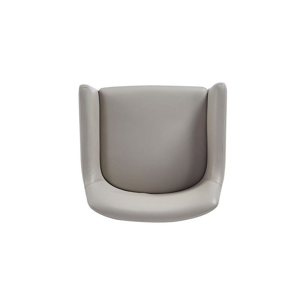 Modern Serena Dining Armchair Upholstered in Leatherette with Steel Legs in Light Grey - Set of 2 MHC-2-DC056AR-LG