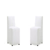 Anna Modern Square Faux Leather Dining Chair in Cream (Set of 2)