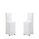 Anna Modern Square Faux Leather Dining Chair in Cream (Set of 2)