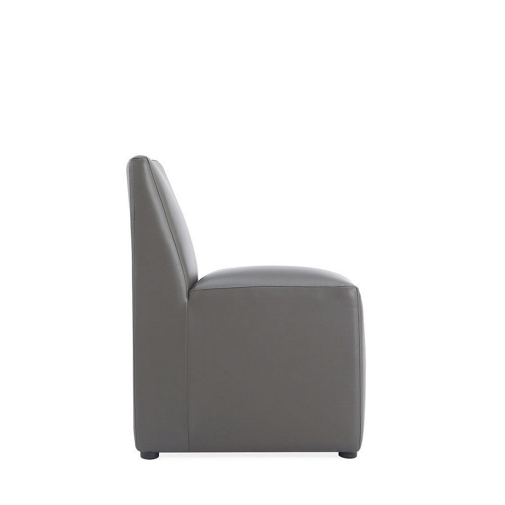 Anna Modern Square Faux Leather Dining Chair in Pewter (Set of 2) MHC-2-DC058-PE