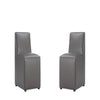 Anna Modern Square Faux Leather Dining Chair in Pewter (Set of 2)