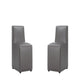Anna Modern Square Faux Leather Dining Chair in Pewter (Set of 2)