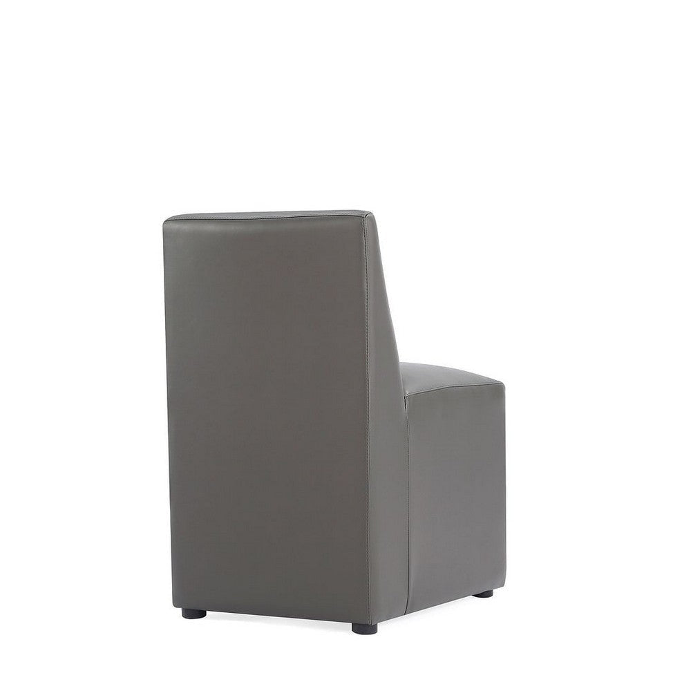 Anna Modern Square Faux Leather Dining Chair in Pewter (Set of 2) MHC-2-DC058-PE