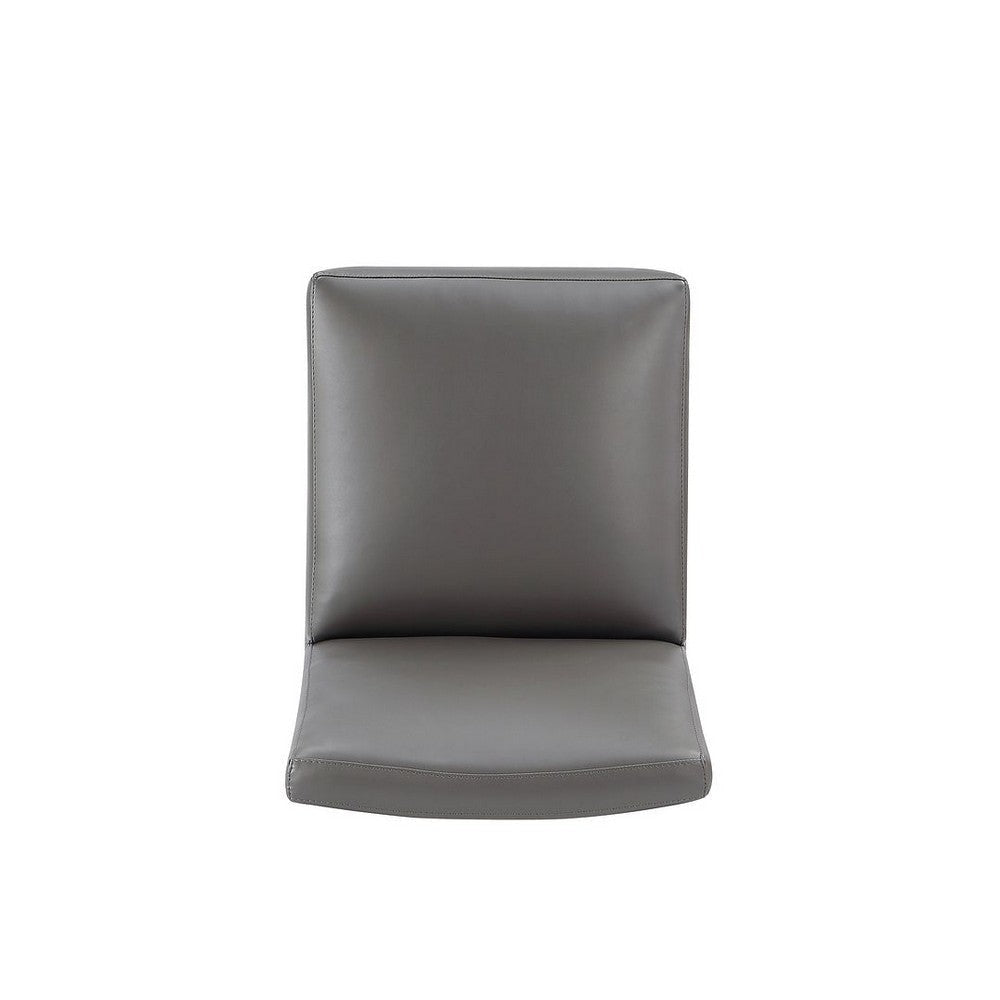 Anna Modern Square Faux Leather Dining Chair in Pewter (Set of 2) MHC-2-DC058-PE