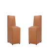 Anna Modern Square Faux Leather Dining Chair in Saddle (Set of 2)