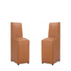 Anna Modern Square Faux Leather Dining Chair in Saddle (Set of 2)