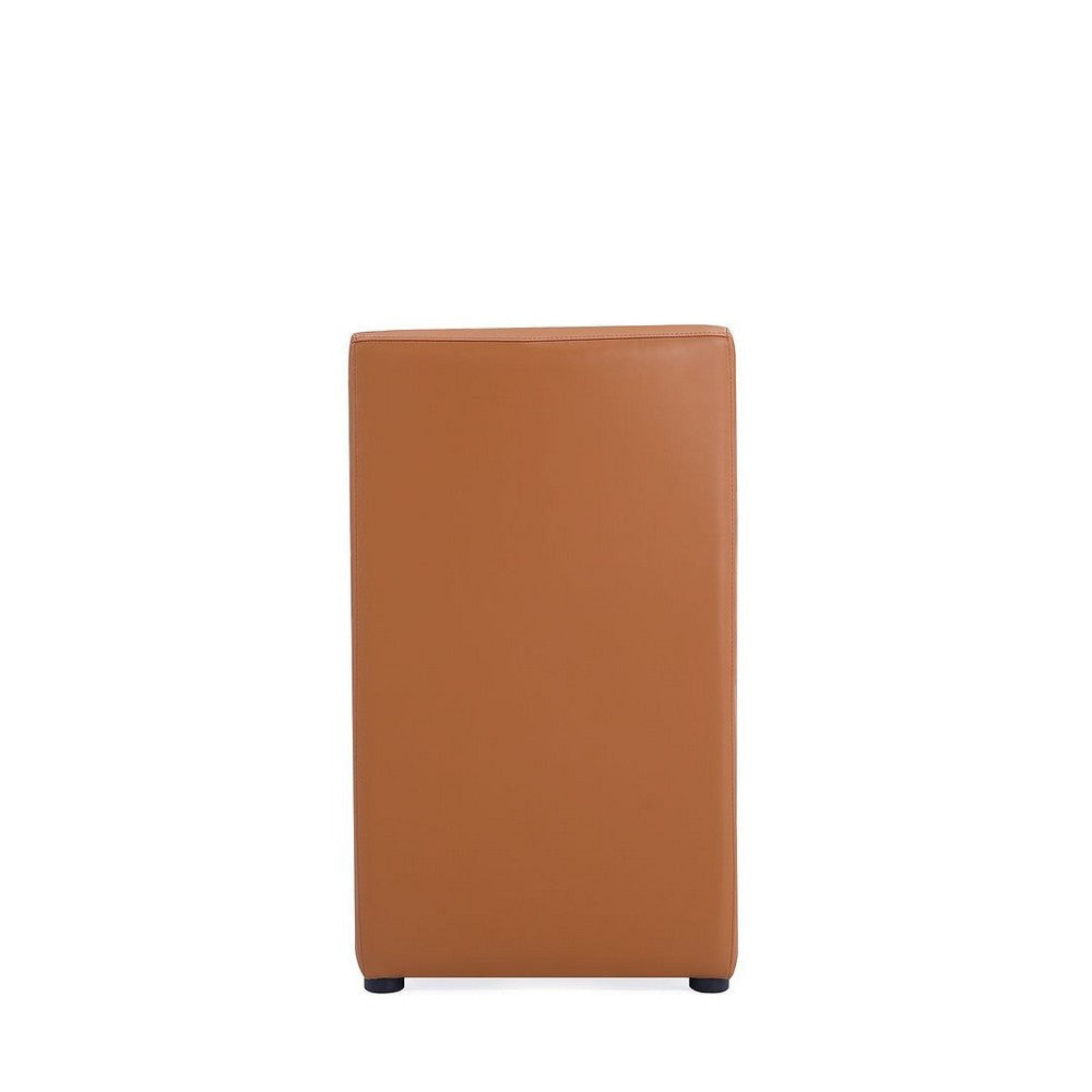 Anna Modern Square Faux Leather Dining Chair in Saddle (Set of 2) MHC-2-DC058-SA