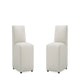 Anna Modern Square Faux Leather Dining Chair in Light Stone Grey (Set of 2)