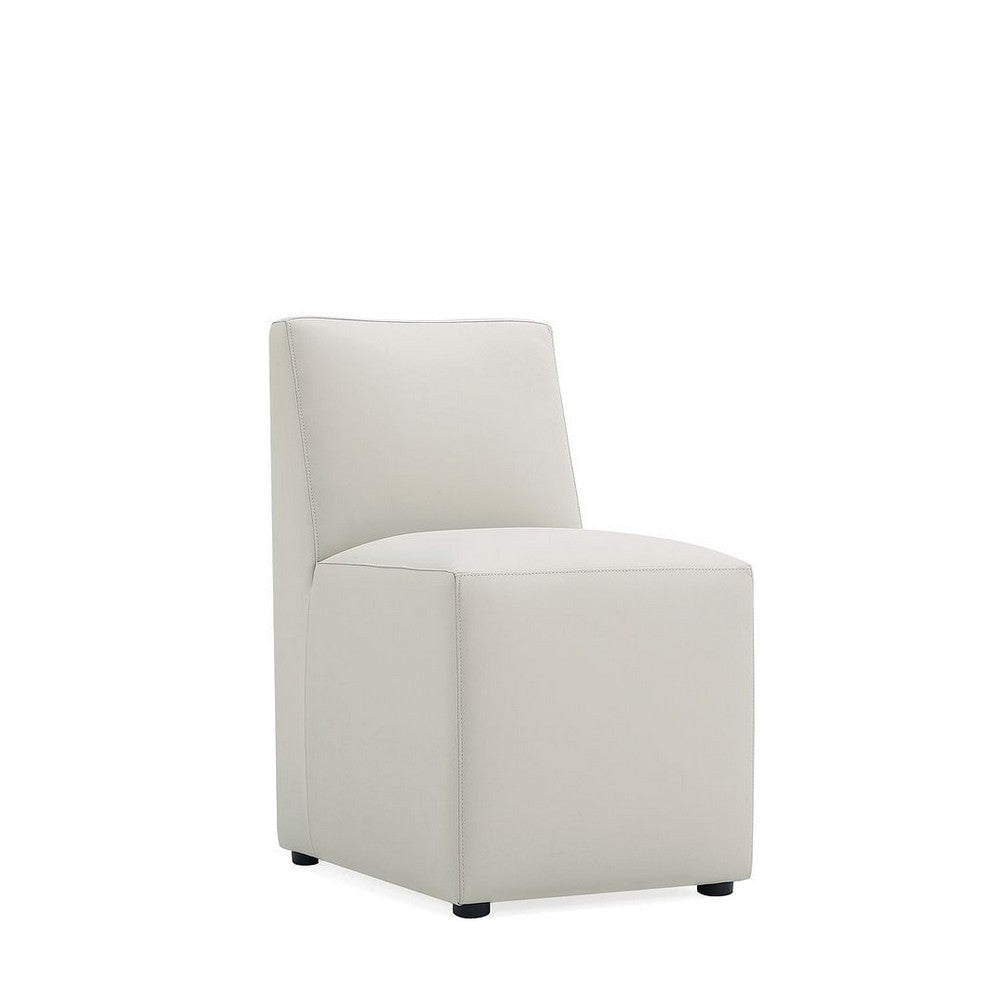 Anna Modern Square Faux Leather Dining Chair in Light Stone Grey (Set of 2) MHC-2-DC058-ST