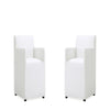 Anna Modern Square Faux Leather Dining Armchair in Cream (Set of 2)