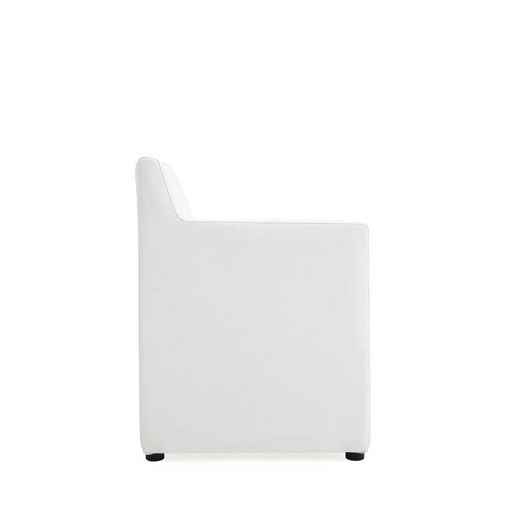 Anna Modern Square Faux Leather Dining Armchair in Cream (Set of 2) MHC-2-DC058AR-CR