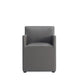Anna Modern Square Faux Leather Dining Armchair in Pewter (Set of 2) MHC-2-DC058AR-PE