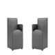 Anna Modern Square Faux Leather Dining Armchair in Pewter (Set of 2)