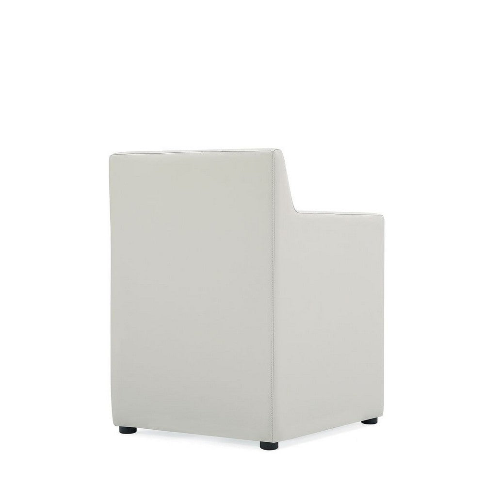 Anna Modern Square Faux Leather Dining Armchair in Light Stone Grey (Set of 2) MHC-2-DC058AR-ST