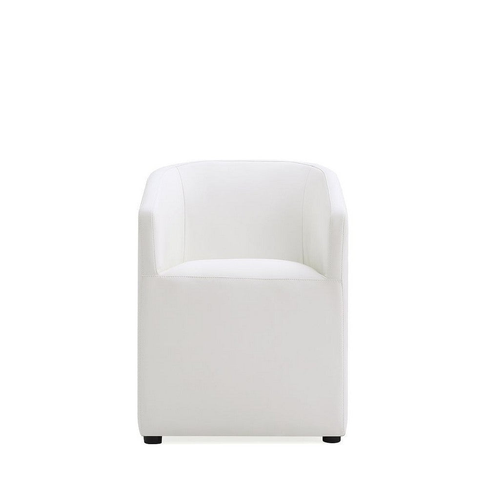 Anna Modern Round Faux Leather Dining Armchair in Cream (Set of 2) MHC-2-DC059AR-CR
